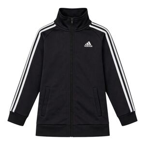 Adidas Black White Stripes Track Zippered Jacket boys Size 7